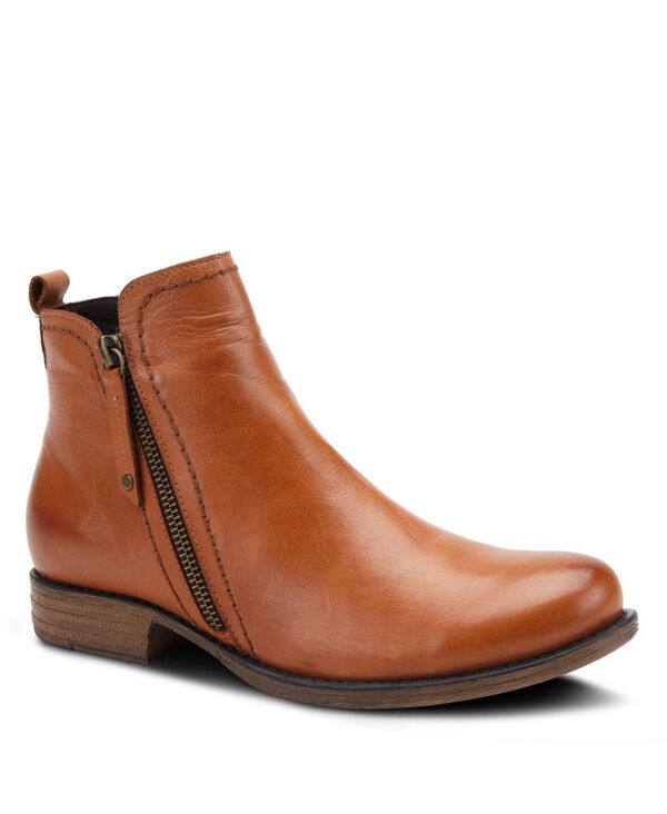 スプリングステップ レディース シューズ ブーツ・レインブーツ レザー ヒール Spring Step Oziel Leather Bootie with Decorative Zipper and Chunky Sculpted Heel Camel キャメル 20,986円