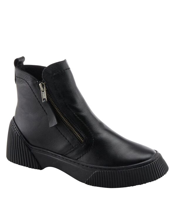 スプリングステップ レディース シューズ ブーツ・レインブーツ レザー Spring Step Kelko Leather Bootie with Decorative Zipper Removable Insole and Sporty Sole Black ブラック｜ReVida 店