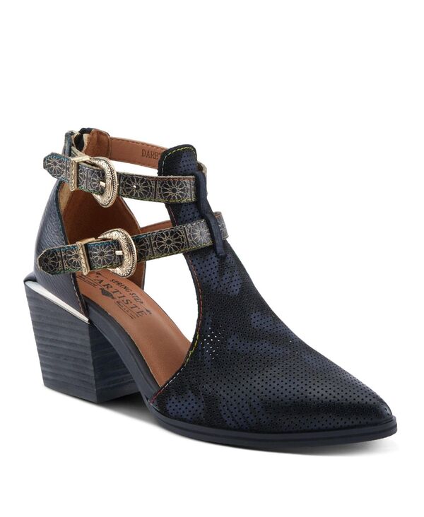ラリティステ レディース シューズ パンプス カットアウト レザー LArtiste L Artiste Women s DARETOBE Leather Shooties with Pointed Toe Laser Cutouts Adjustable Straps \u0026 Back Zipper Black multi ブラック