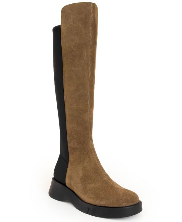 エアロソールズ レディース シューズ ブーツ・レインブーツ Aerosoles Women's Flavia Riding boot Fango/black suede/neoprene ブラック