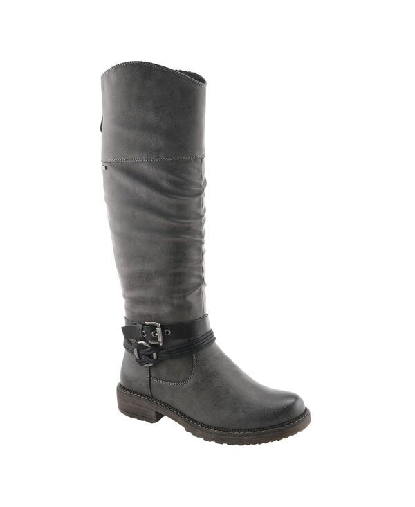 スプリングステップ レディース シューズ ブーツ・レインブーツ トール ブーツ Spring Step Mangie Tall Boot with Extended Calf Zipper and Shock-Absorbing Sole Grey グレー｜ReVida 店
