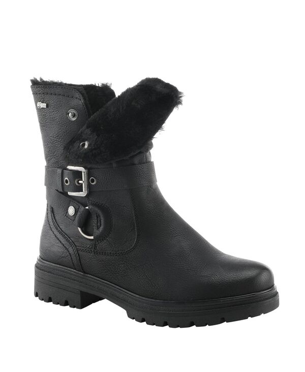 【送料無料】 スプリングステップ レディース ブーツ・レインブーツ シューズ FRANCALA Foldover Faux Fur Booties with Relife Shock Absorbing Sole Black画像