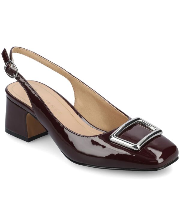 【送料無料】 ジュルネ コレクション レディース パンプス シューズ Women's Everlee Block Heel Slingback Pumps Oxblood画像