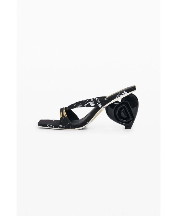デジグアル レディース シューズ サンダル ヒール Desigual Women's Heart heel sandal Black ブラック