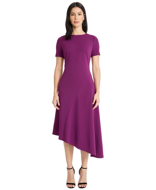 マギーロンドン レディース トップス ワンピース アシンメトリー ミディワンピース ミディ Maggy London Women's Asymmetrical Midi Dress Dark Purple パープル