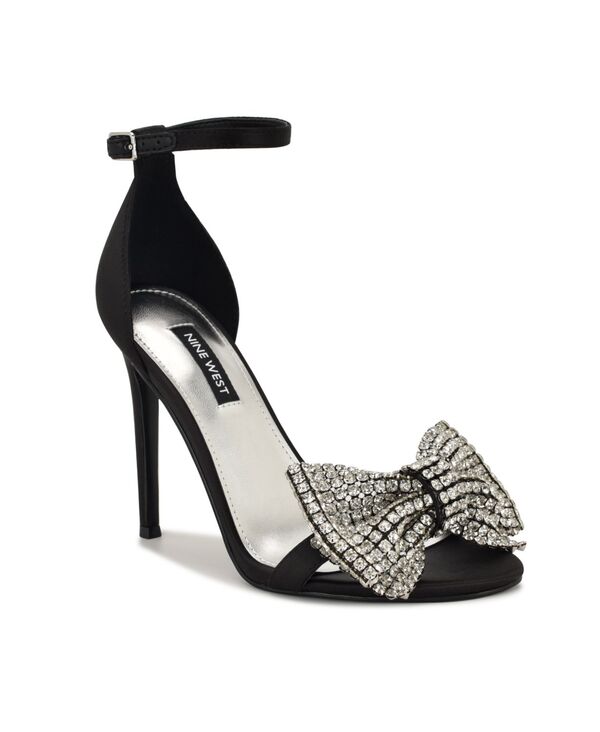ナインウェスト レディース シューズ サンダル Nine West Women's Tansie Embellished High Stiletto Dress Sandals Black Satin ブラック