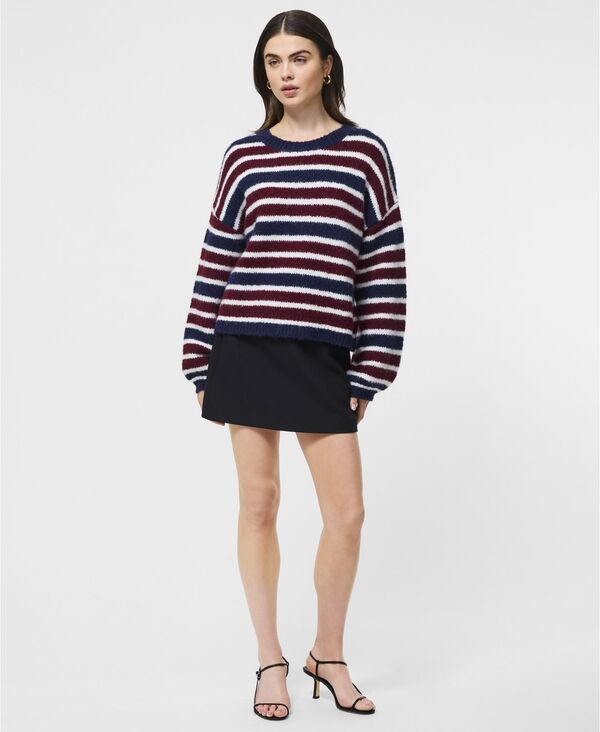 フレンチコネクション レディース アウター ニット・セーター クルーネック セーター French Connection Women Chunky Crewneck Sweater Cabernet Royal Blue ブルー