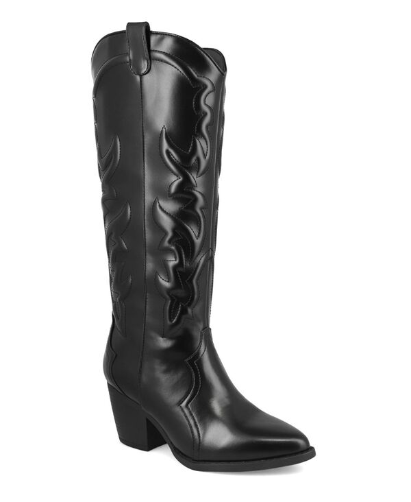 ミア レディース シューズ ブーツ・レインブーツ トール ブーツ MIA Women\u0027s Spenser Pointed Toe Western Style Tall Boots Black 黒いこと ブーツ-靴