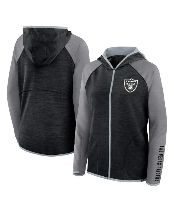 ファナティクス レディース アウター パーカー・スウェット プラスサイズ パーカー Fanatics Women's Black Las Vegas Raiders Plus Size End Around Pass Full-Zip Hoodie Black ブラック
