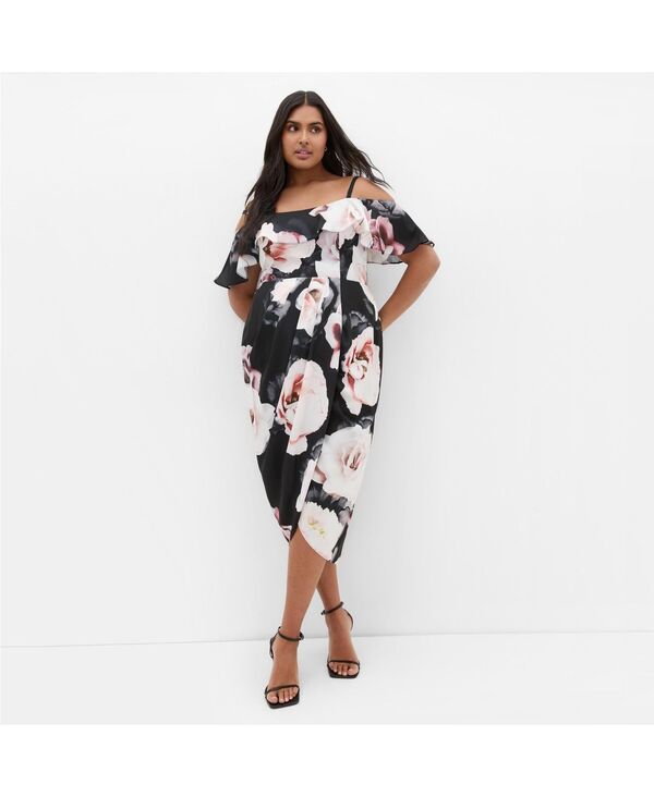 シティーシック レディース トップス ワンピース プラスサイズ CITY CHIC Women's Plus Size Love Me Do Dress Austin floral