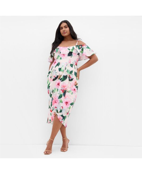 シティーシック レディース トップス ワンピース プラスサイズ CITY CHIC Women's Plus Size Love Me Do Dress Pink garden ピンク