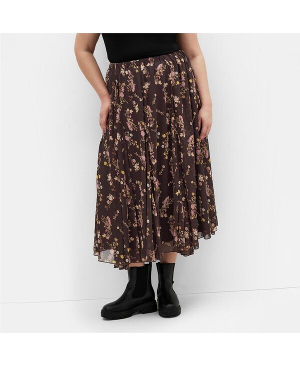 シティーシック レディース ボトムス スカート プリント ミディ CITY CHIC Women's Serene Print Midi Skirt Cocoa bloom ココア