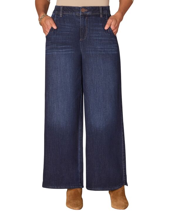 デモクラシー レディース ボトムス デニムパンツ ジーンズ Democracy Women's “ Ab ” Solution Skyrise Tulip-Hem Wide-Leg Jeans Indigo インディゴ