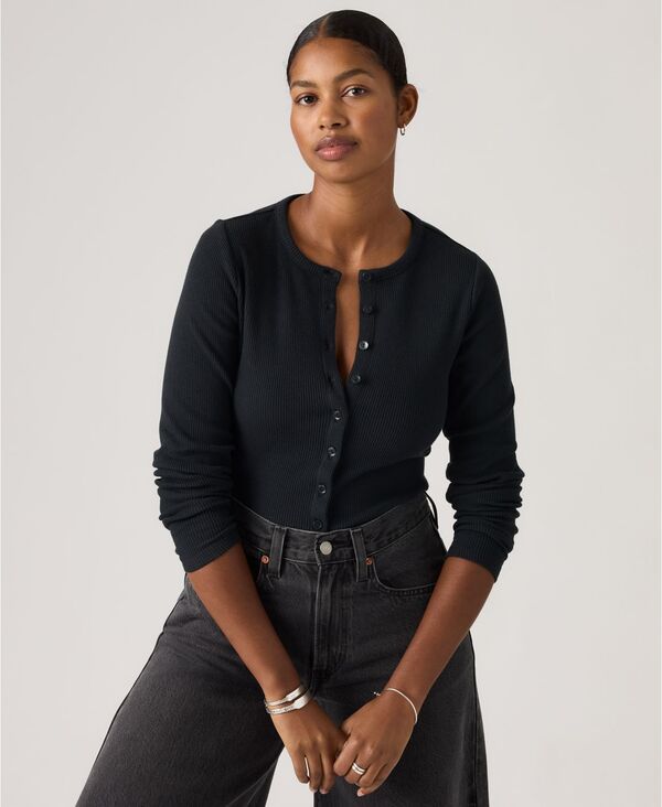 リーバイス レディース トップス シャツ Levi's Women's Rory Long Sleeve Button-Up Top Anthracite Night