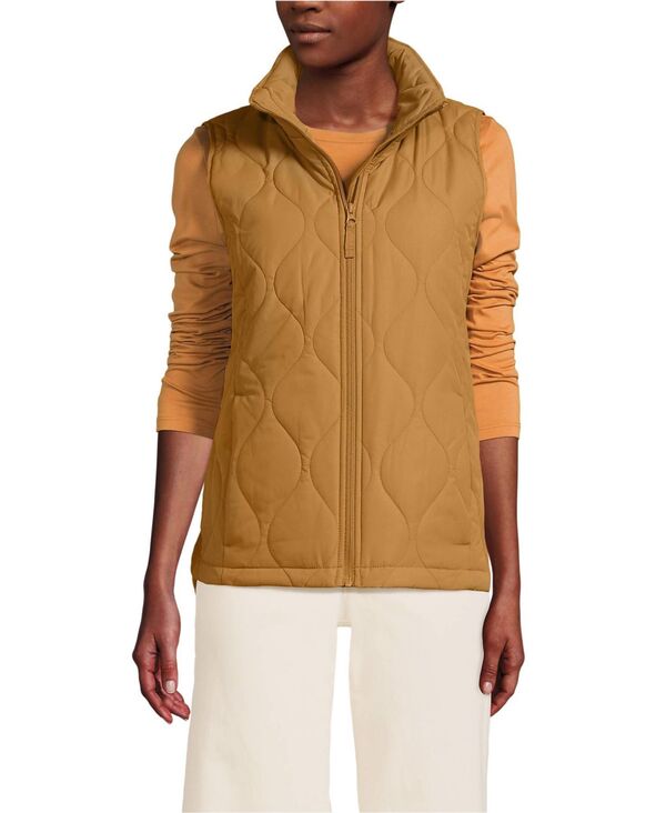 ランズエンド レディース アウター ジャケット・ブルゾン キルティング ベスト Lands' End Women's FeatherFree Onion Quilted Insulated Vest Canyon camel キャメル