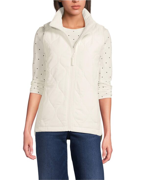 ランズエンド レディース アウター ジャケット・ブルゾン キルティング ベスト Lands' End Women's FeatherFree Onion Quilted Insulated Vest Ivory アイボリー|ReVida 店