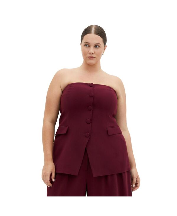 シティーシック レディース トップス シャツ CITY CHIC Women's Leah Bustier Dark cherry 12,946円