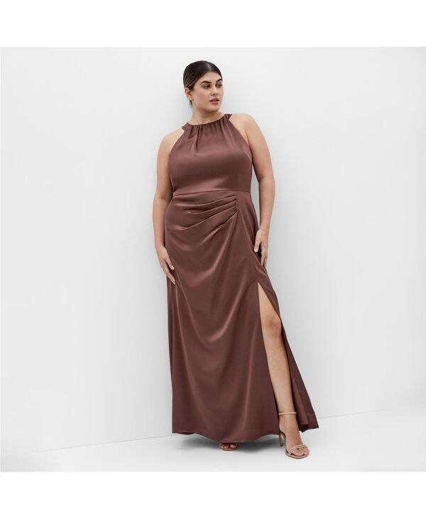 シティーシック レディース トップス ワンピース マキシワンピース マキシ ホルター CITY CHIC Women's Celina Halter Maxi Dress Rasin