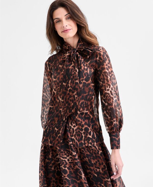 アンクライン レディース トップス シャツ プチ プリント ブラウス Anne Klein Petite Printed Mock-Neck Raglan-Sleeve Blouse Deep Mahogany Multi マルチカラー