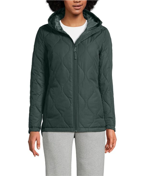 ランズエンド レディース アウター ジャケット・ブルゾン キルティング ジャケット Lands' End Women's FeatherFree Onion Quilted Insulated Jacket Evening forest フォレスト