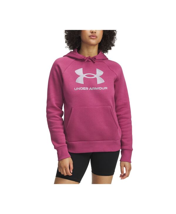 アンダーアーマー レディース アウター パーカー・スウェット フリース パーカー Under Armour Women's Rival Fleece Shimmer Hoodie Fuchsia Dusk フューシャ
