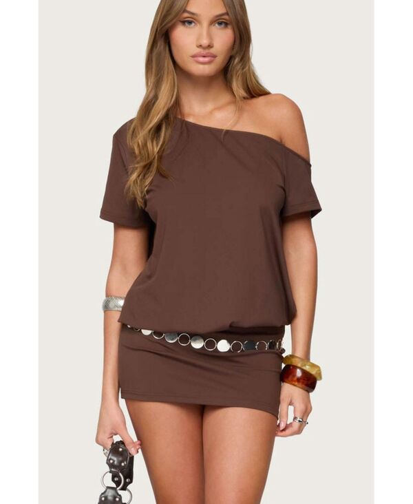 アディクテッド レディース トップス ワンピース カットアウト ミニワンピース ミニ Edikted Women's Dorie Off Shoulder Cut Out Mini Dress Light-gray グレー