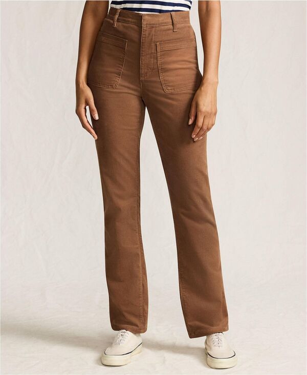 ランズエンド レディース ボトムス カジュアルパンツ ストレート コーデュロイ パンツ Lands' End Women's Corduroy High Rise Rail Straight Leg Pants Maple toffee