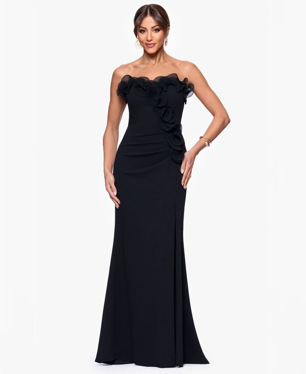 エスケープ レディース トップス ワンピース プチ ストラップレス XSCAPE Petite Strapless Long Gown Black ブラック