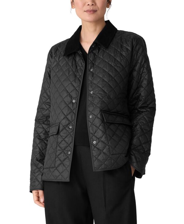 エイリーンフィッシャー レディース アウター ジャケット・ブルゾン キルティング ジャケット Eileen Fisher Women's Classic Collar Quilted Jacket Black ブラック