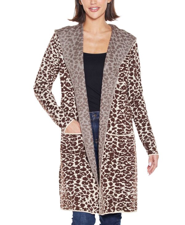 ベルディーニ レディース アウター ニット・セーター コート Belldini Women's Urban Safari Hooded Coatigan Sweater Coffee Bean Combo コーヒー
