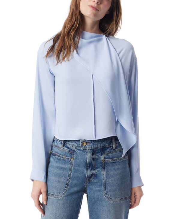 ディー オクレッポ レディース トップス シャツ DEE OCLEPPO Women's Soraya Solid-Color Scarf-Neck Top Brunnera Blue ブルー