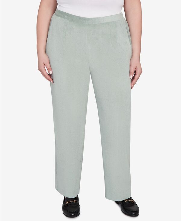 アルフレッド ダナー レディース ボトムス カジュアルパンツ コーデュロイ プラスサイズ Alfred Dunner Plus Size Stockbridge Pull-On Corduroy Flat Front Short Length Pant Sage セージ