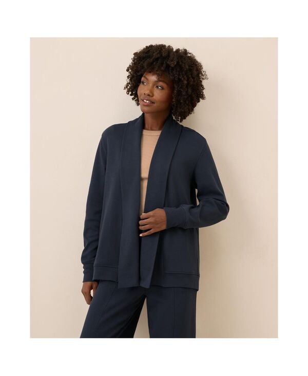 パクト レディース アウター ニット・セーター ドレープ コットン カーディガン Pact Women's Organic Cotton Airplane Short Drape Cardigan Midnight blue ブルー