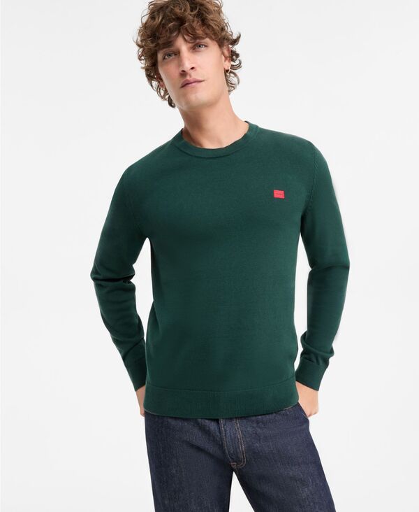ヒューゴボス メンズ アウター ニット・セーター セーター ロゴ Hugo Boss Men's San Cassius Logo Sweater Open Green グリーン