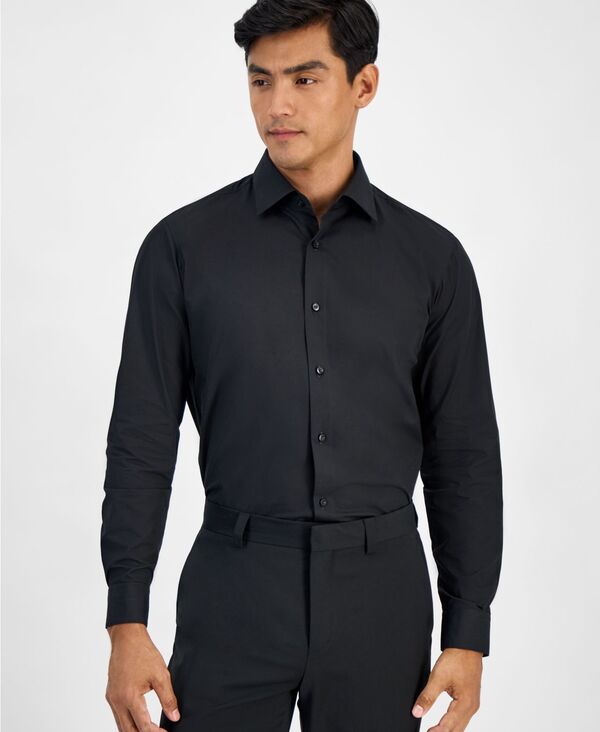 ヒューゴボス メンズ トップス シャツ プリント Hugo Boss Men's Valerio Long Sleeve Button-Front Geo Print Shirt Black ブラック