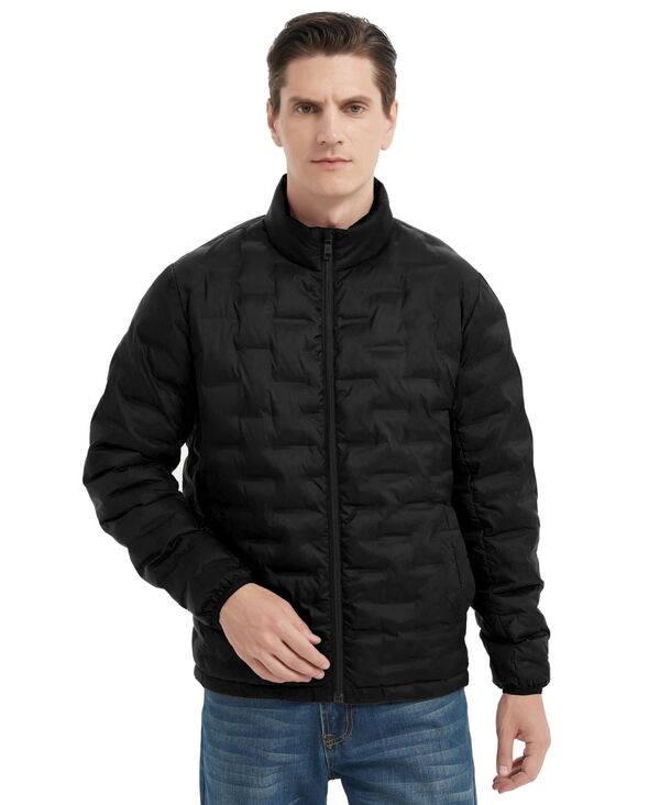 ホークアンドカンパニー メンズ アウター ジャケット・ブルゾン ジャケット Hawke & Co. Men's Stand Collar Lightweight Warm Cube Jacket Black ブラック|ReVida 店