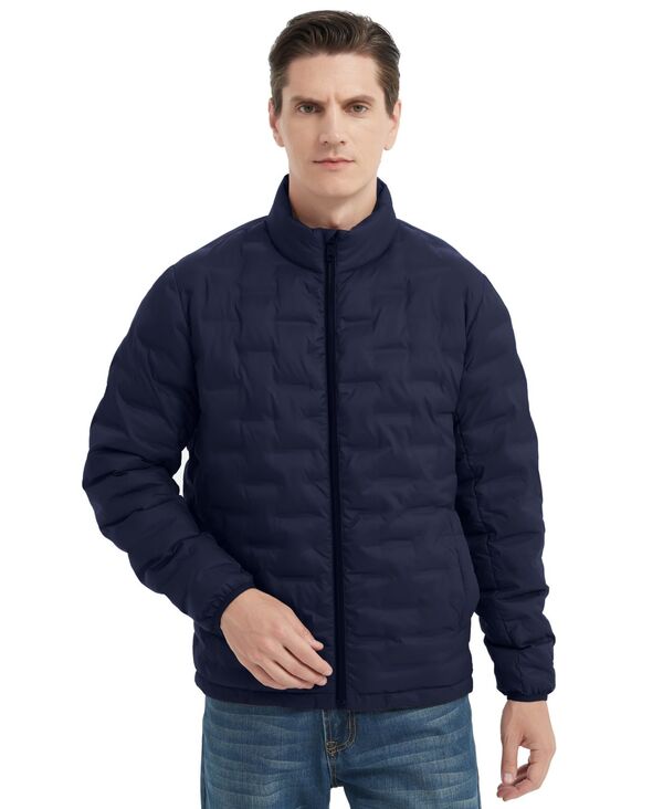 ホークアンドカンパニー メンズ アウター ジャケット・ブルゾン ジャケット Hawke & Co. Men's Stand Collar Lightweight Warm Cube Jacket Hawke Navy ネイビー