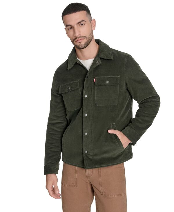 リーバイス メンズ アウター ジャケット・ブルゾン コーデュロイ シャツ ジャケット Levi's Men's Corduroy Plaid Lining Shirt Jacket Green グリーン