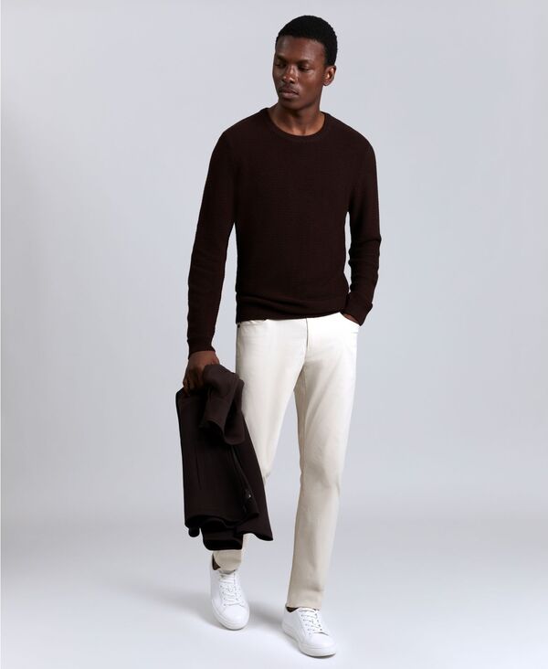 ケネスコール メンズ アウター ニット・セーター クルーネック セーター Kenneth Cole Men's Popcorn Crewneck Sweater Dark Brown ブラウン