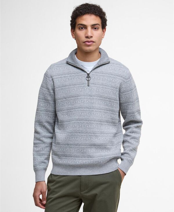 バブアー メンズ アウター ニット・セーター セーター Barbour Men's Dartfield Quarter-Zip Pullover Sweater Light Gray グレー