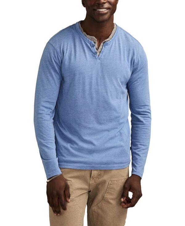 ラッキーブランド メンズ トップス Tシャツ 長袖 Lucky Brand Men's Venice Burnout Long-Sleeve T-Shirt Dutch Blue ブルー