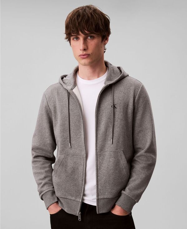 カルバンクライン メンズ アウター パーカー・スウェット ロゴ パーカー Calvin Klein Men's Archive Logo Zip Hoodie Chalk チョーク