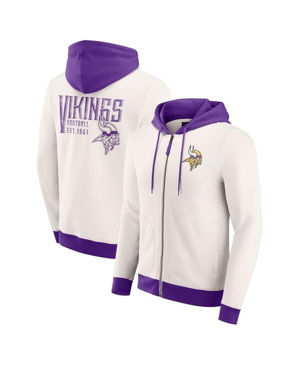 ファナティクス レディース アウター パーカー・スウェット パーカー グラフィック Fanatics Darius Rucker Collection by Men\u0027s Cream Minnesota Vikings Distressed Graphics Full-Zip Hoodie Cream 皮膚軟化剤