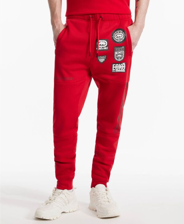 エコー メンズ ボトムス カジュアルパンツ パンツ ジョガーパンツ フリース Ecko Unltd Men's Memento Fleece Joggers Pants True Red レッド