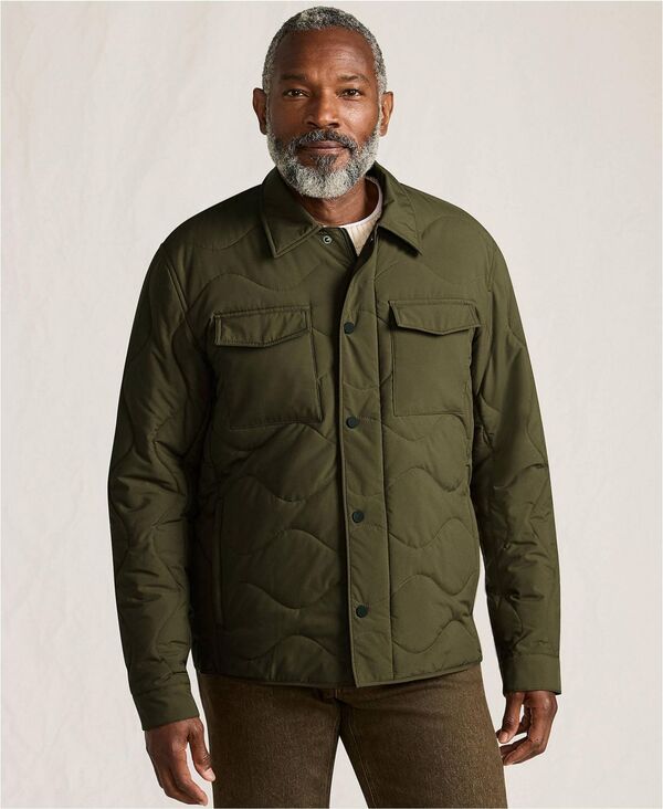 ランズエンド メンズ アウター ジャケット・ブルゾン キルティング シャツ ジャケット Lands' End Men's Quilted Insulated Shirt Jacket Woodland moss