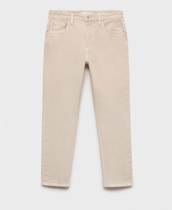 マンゴ メンズ ボトムス デニムパンツ テーパードフィット ジーンズ MANGO Men's Ben Tapered Fit Jeans Sand サンド|ReVida 店