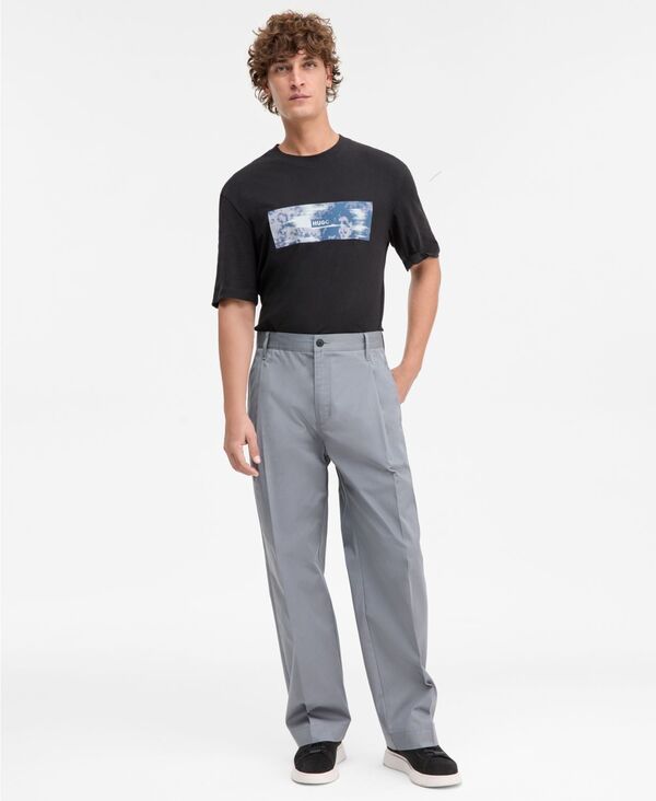 ヒューゴボス メンズ ボトムス カジュアルパンツ レギュラーフィット プリーツ パンツ Hugo Boss Roy Regular Fit Pleated Trousers medium gray グレー