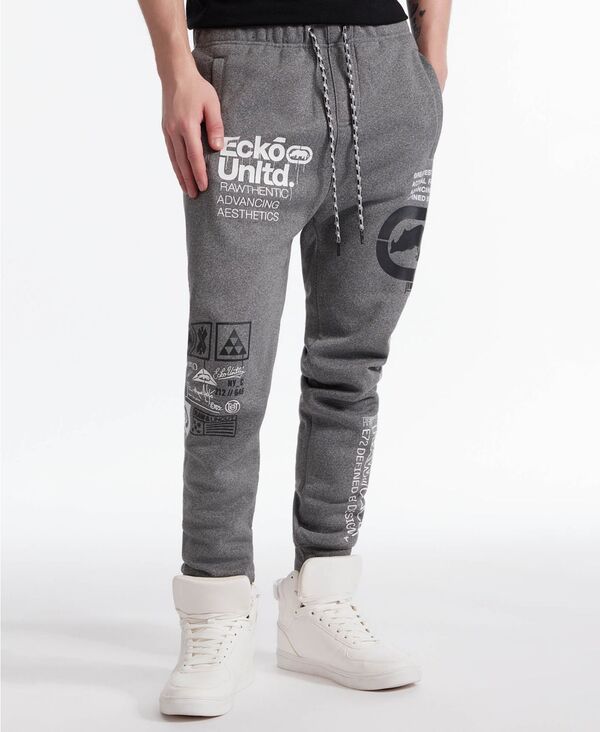 エコー メンズ ボトムス カジュアルパンツ パンツ ジョガーパンツ Ecko Unltd Men's Double A Joggers Pants Marled Gray グレー