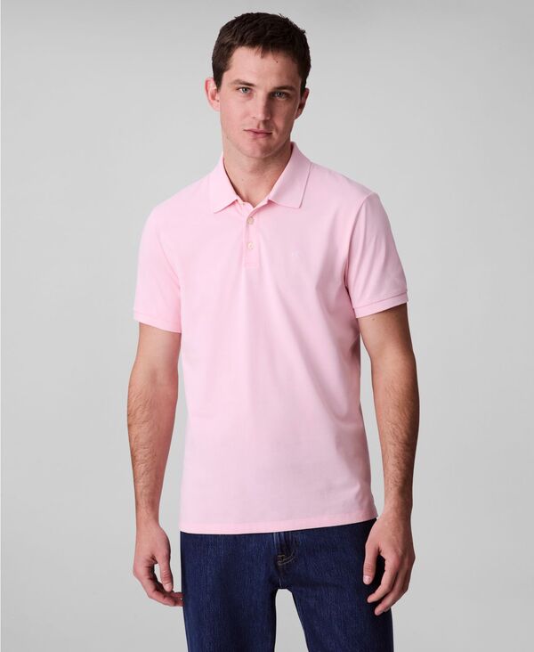 カルバンクライン メンズ トップス シャツ ポロシャツ コットン ロゴ Calvin Klein Men's Regular-Fit Smooth Cotton Monogram Logo Polo Shirt Rose Shadow｜ReVida 店