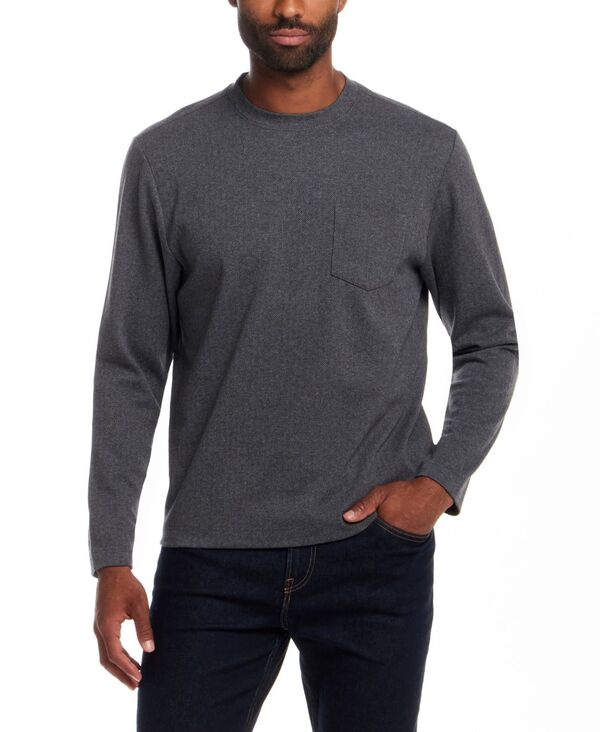 ウェザープルーフ メンズ トップス Tシャツ クルーネック シャツ Weatherproof Vintage Men's Long Sleeve Pull On Crewneck Shirt Charcoal チャコール